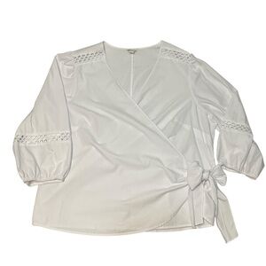 Cato Peasant Cottagecore Wrap Style Lace Business Casual Blouse Women's 22‎ / 24